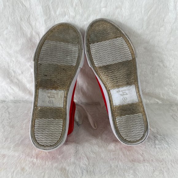 Disney Youth Minnie Mouse Red High Top Lace Up Zip Up Graphic Canvas Sneakers 5 - Picture 6 of 10